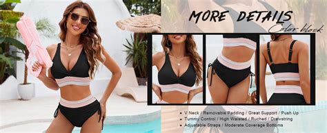 Amazon Edelqual Women High Waisted Bikini Sets Tummy Control Swimsuits Two Piece Drawstring