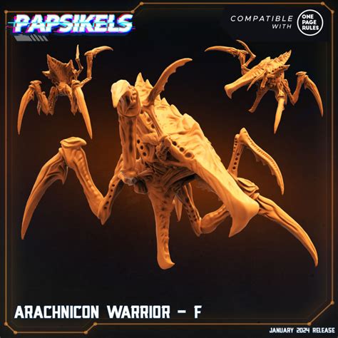 3d Printable Arachnicon Warrior F By Papsikels Miniatures