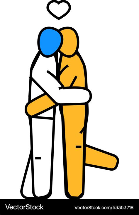 Gay Lgbt Couple Love Icon Color Royalty Free Vector Image