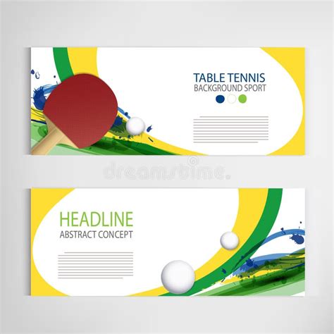 Ping Pong Or Table Tennis Tournament Poster Or Banner Vector Template