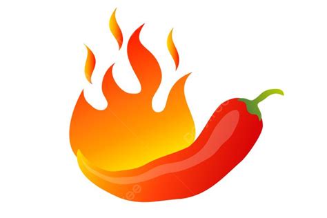 Vector Illustration Of A Spicy Chili Pepper With Flame Cartoon Red For ...