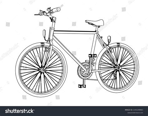 Bicycle Hand Drawing Sketch Black White Stock Illustration 2191248963 ...