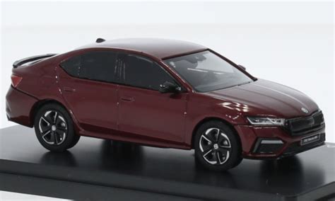 Schaalmodel Skoda Octavia Iv Rs, Metallic-donkerrood, 2020 1/43