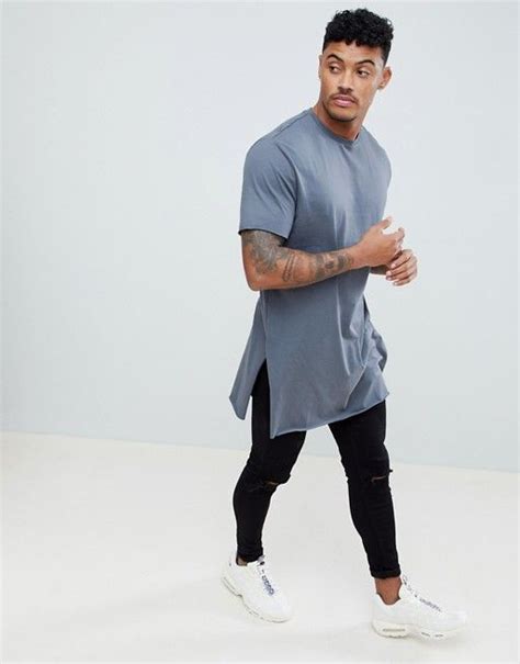 Long Tee Outfit Shirt Outfit T Shirt Stylish Men Men Casual Long