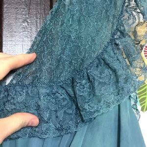 Vintage Nightgown S Lingerie Hand Dyed Green Blue Vintage Slip Dress Size XS S Etsy