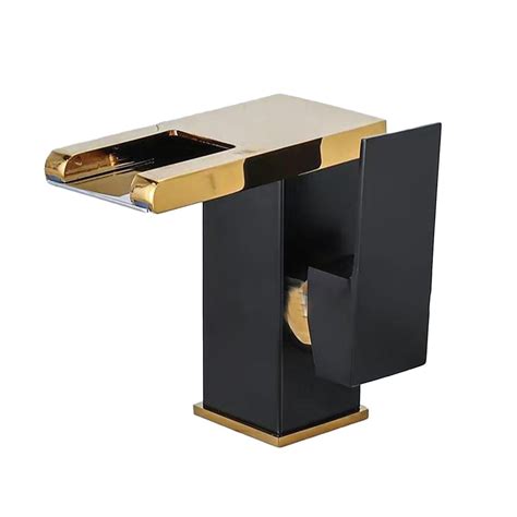 Led Waterfall Faucet Washbasin Tap Sink Basin Deck Mounted Cold And Hot Mixer Walmart