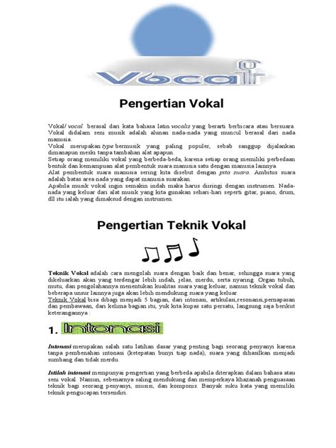 pengertian teknik vokal  seni disiplin bahasa