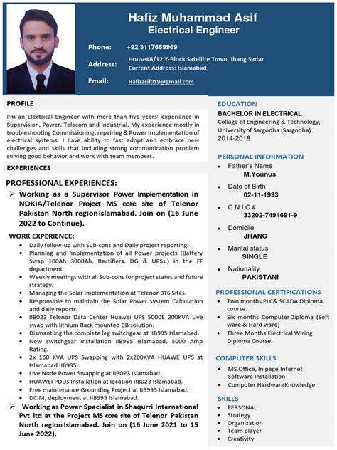 Asif Cv New Pdf Electricity Electrical Engineering