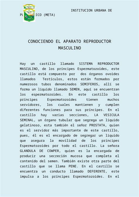 Docx Cuentoconociendo El Aparato Reproductor Masculino Dokumen Tips