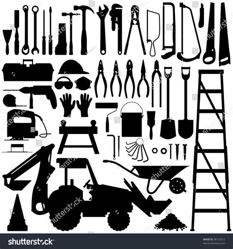 Construction Tool Silhouette Vector Stock Vector Royalty Free