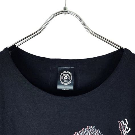 ROYAL PUSSY REC by Royal Pussy レック バイ ロイヤルプッシーSkeleton Cat Zip TeeジップTシャツ ジッパー 黒白 ブラックホワイト 猫ネコ