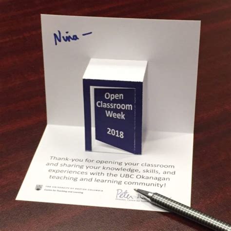 Editable Open Classroom Popup Thankyou Card Science Edventures