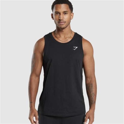 Jual Gymshark Crest Tank 100 Authentic Gym Shark Original Black Xl