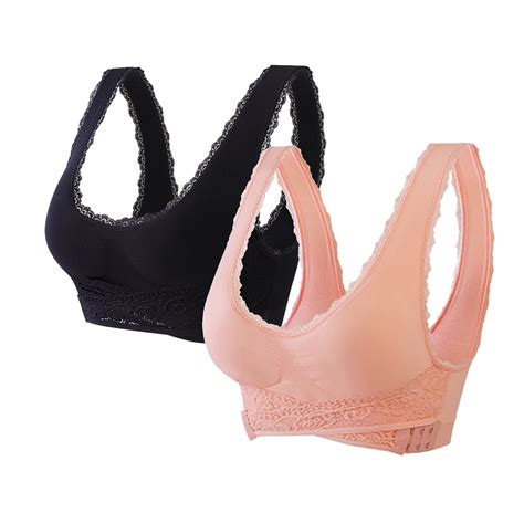 Quyuon Lace Bras For Women Pack Seamless Push Up Bra Wireless Side