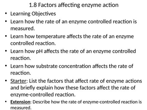 Aqa As Biologyfactors Affecting Enzyme Action Teaching Resources