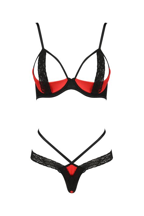 Nocna Komplet Biustonosz Stringi Passion Femmina Bikini Red Sklep Kontri Pl