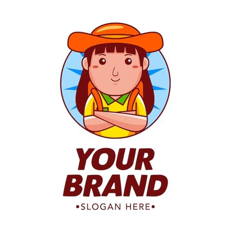 Premium Vector Woman Traveller Cartoon Character Logo Vector Illustration