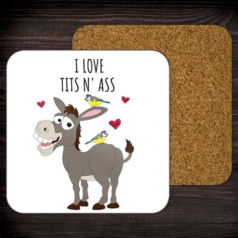 I Love Tits N Ass Funny Coaster Adult Coffee Drinks Coaster Cute Boyfriend Gift Funny
