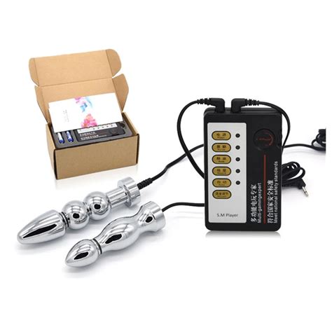 Electric Shock Either A Long Pussy Plug Anal Plug With Balls Player Orgasm Medical Themed Toy