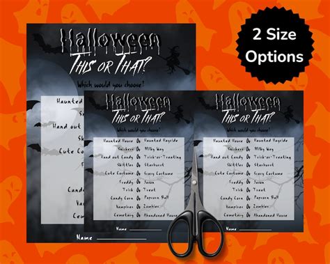 Halloween This or That Game, Printable Halloween Game, Would You Rather ...