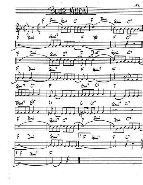 Sheet Music And Tabs Blue Moon Guitar 7
