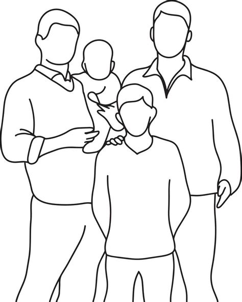 familia gay con dos niños ilustración vectorial Vector en Vecteezy
