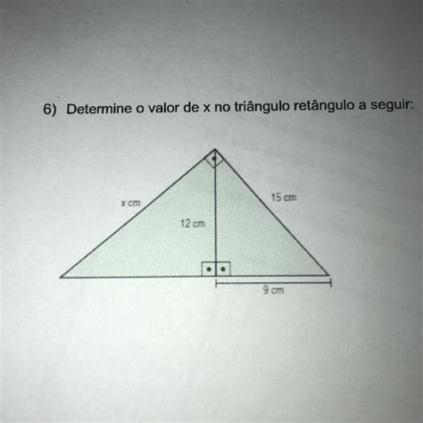 Determine O Valor De X No Triângulo Retângulo Abaixo