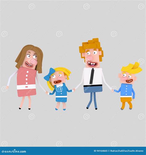 Famille Blonde Tenant Des Mains Illustration Stock Illustration du famille père 94164665