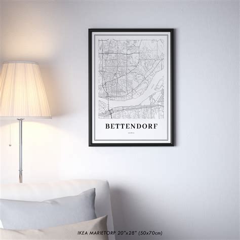 Bettendorf IA Map Print Iowa USA Map Art Poster Quad Cities | Etsy