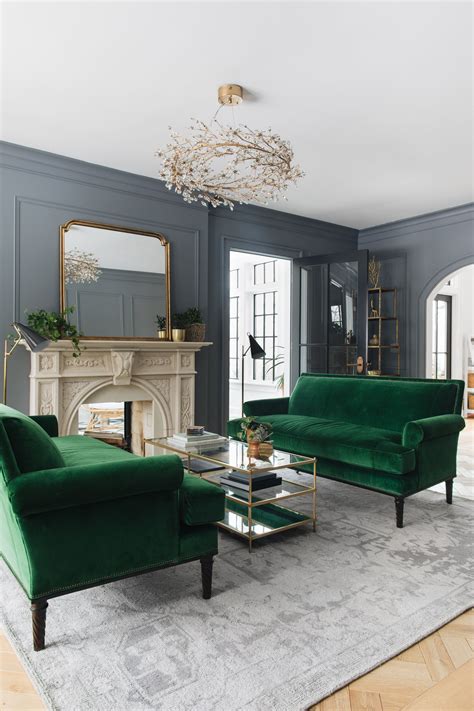 Grey Walls And Carpet Play Well Wemerald Tuxedo Sofas With Images