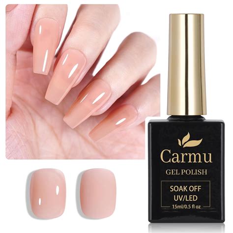 Amazon.com : Carmu Sheer Nude Gel Nail Polish, 15ml Neutral Jelly Gel
