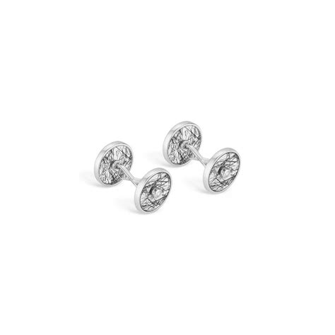 Smoked Quartz And Diamond Cufflinks In 18ct White Gold Asprey London