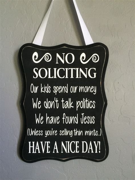 No soliciting sign funny signs wooden sign no solicitors