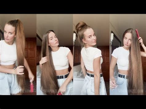 MsRapunzel Returning Stunning Brunette Rapunzel Shows Off Voluminous Thigh Length Hair YouTube