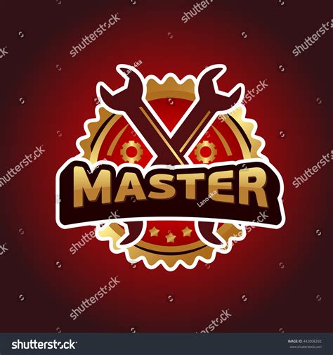 Logo Master Brand Symbol Service Mark On A Dark Royalty Free Stock