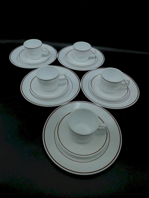 Lot De 5 Tasses 5 Soucoupes 5 Assiettes à Gâteaux Arcopal