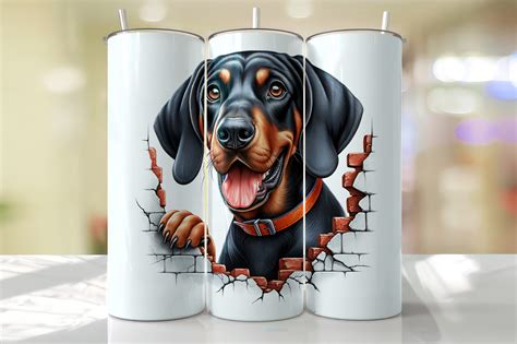 Black Tan Coonhound Peeking Tumbler Wrap Graphic By Thedigitalstore