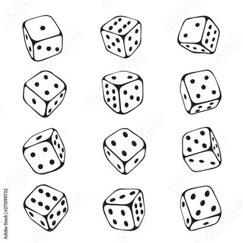 dice sketch set  chance  gambling risk