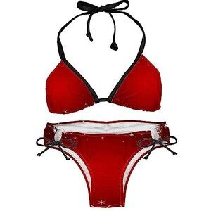 Suojapuku Bikini Da Donna Costume Da Bagno A Due Pezzi Neve Rossa Di Natale Insiemi Del Bikini