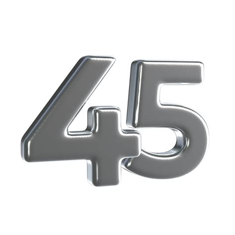 number   render  silver material  png