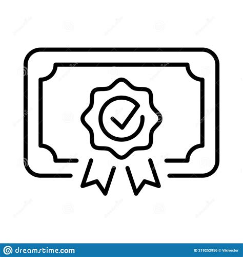 Monochrome Certificate Icon Vector Illustration. Qualification Document