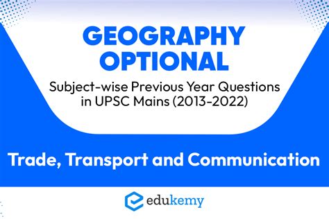 Upsc Mains Geography Optional Trade Transport And Communication