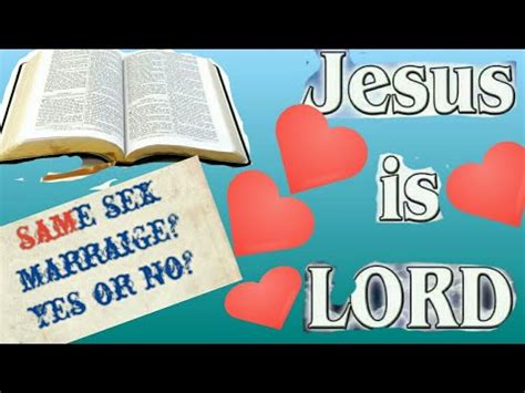 The Bible Message SAME SEX MARRIAGE YES OR NO YouTube