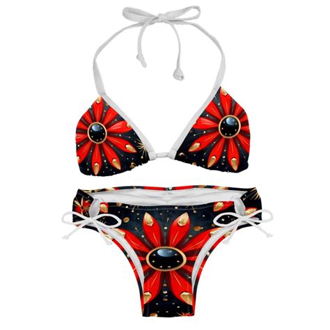 Seven Starred Ladybird Swim Wear Detachable Sponge Adjustable Strap Bikini Set Two Pack For