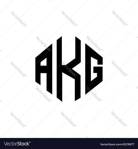 Akg letter logo design with polygon shape Vector Image