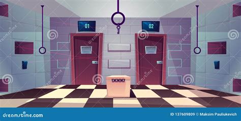 Vector Cartoon Quest, Escape Room With Doors | CartoonDealer.com #137609809