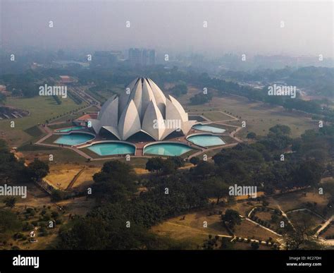 Aerial View of Lotus Temple Stock Photo - Alamy