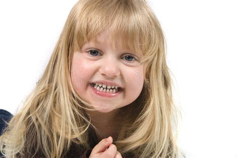 Het Meisje Van De Blonde In De Hoed Van De Veedrijfster Stock Afbeelding Image Of Kind