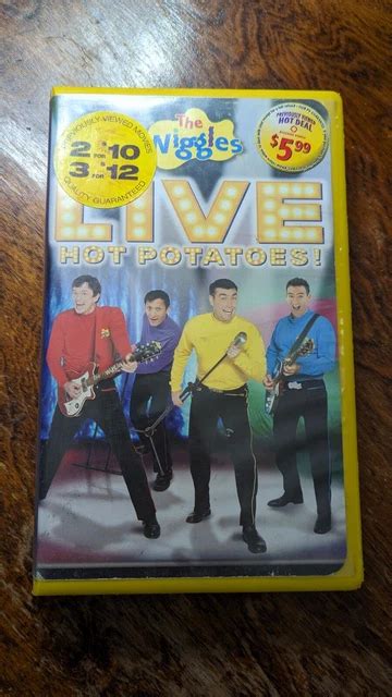 THE WIGGLES Live Hot Potatoes VHS Yellow Clam Shell Rental Rogers PicClick CA