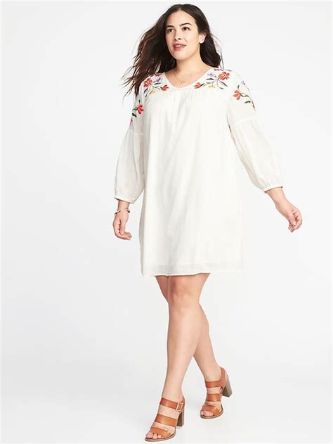 Floral Embroidered Plus Size Shift Dress Old Navy